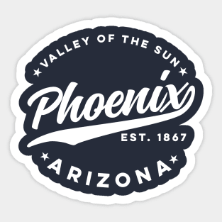 Vintage Phoenix Arizona Valley of the Sun City White Sticker